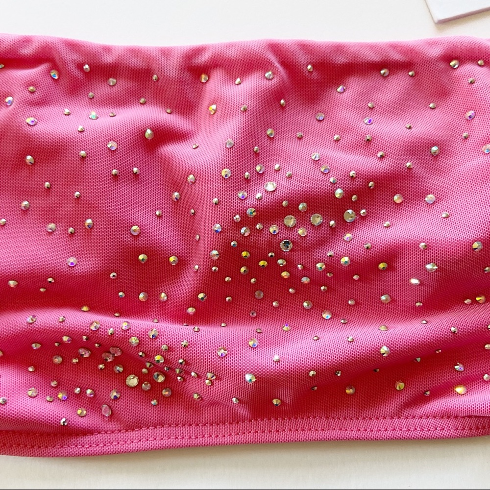 NEW Beach Riot Kelsey Pink Rhinestone Bikini Top - Picture 4 of 6